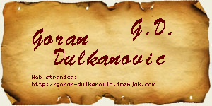 Goran Dulkanović vizit kartica